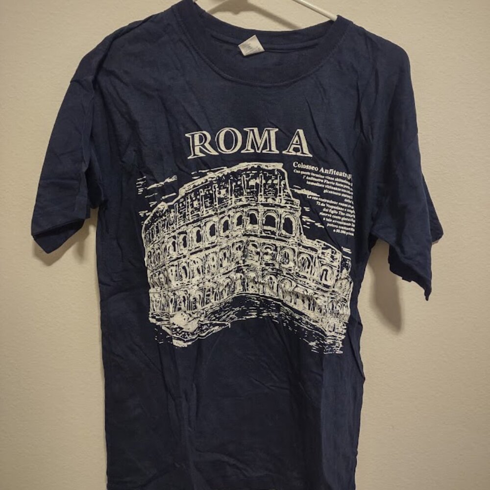 M - Navy Blue Tee - Il Colosseo Print